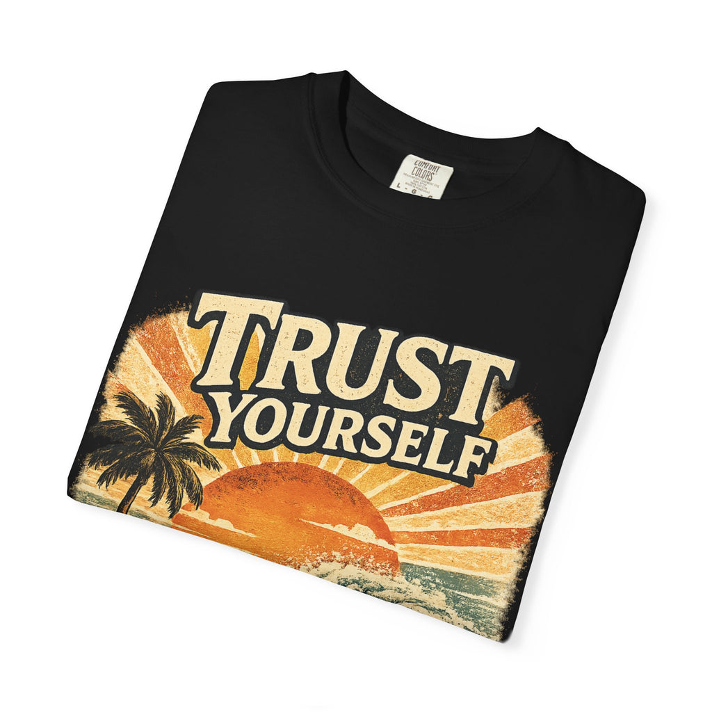 Trust Yourself T Shirt  | Black Oversized Beach Shirt