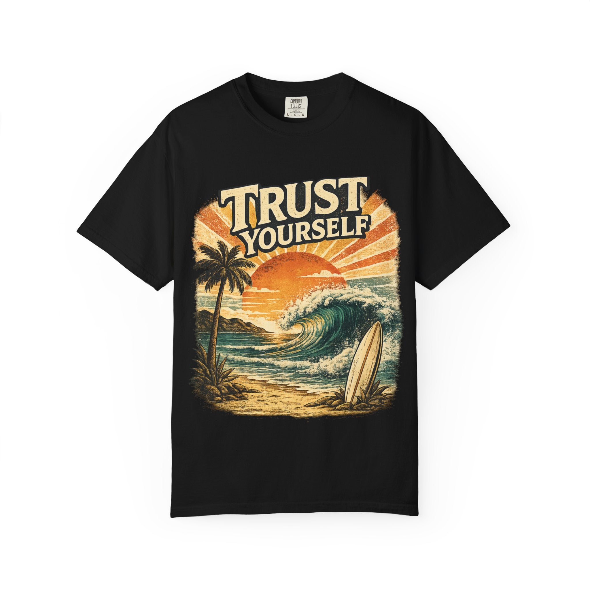 Trust Yourself T Shirt  | Black Oversized Beach Shirt