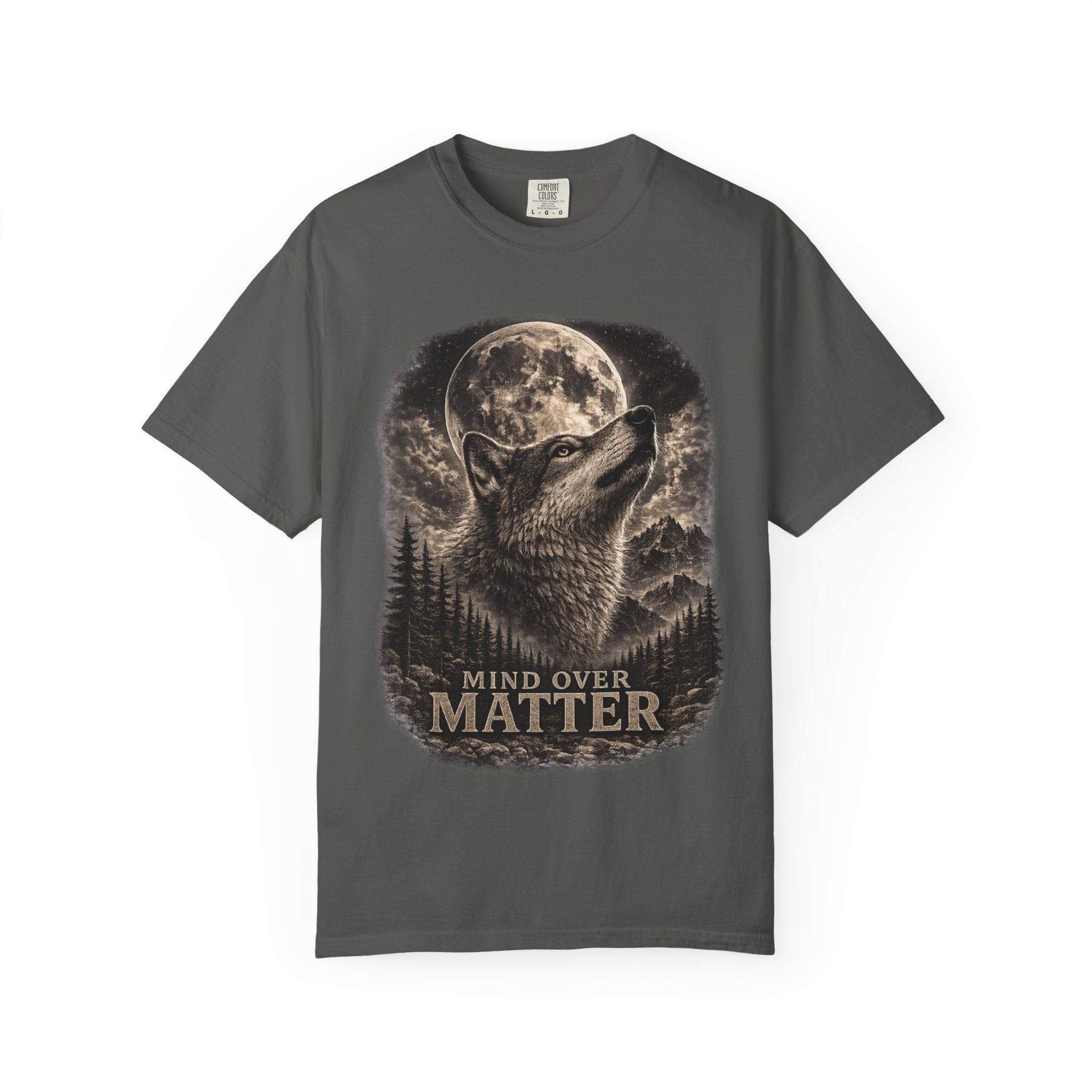 Wolf Oversized T Shirt | Charcoal Grey Oversized T Shirt