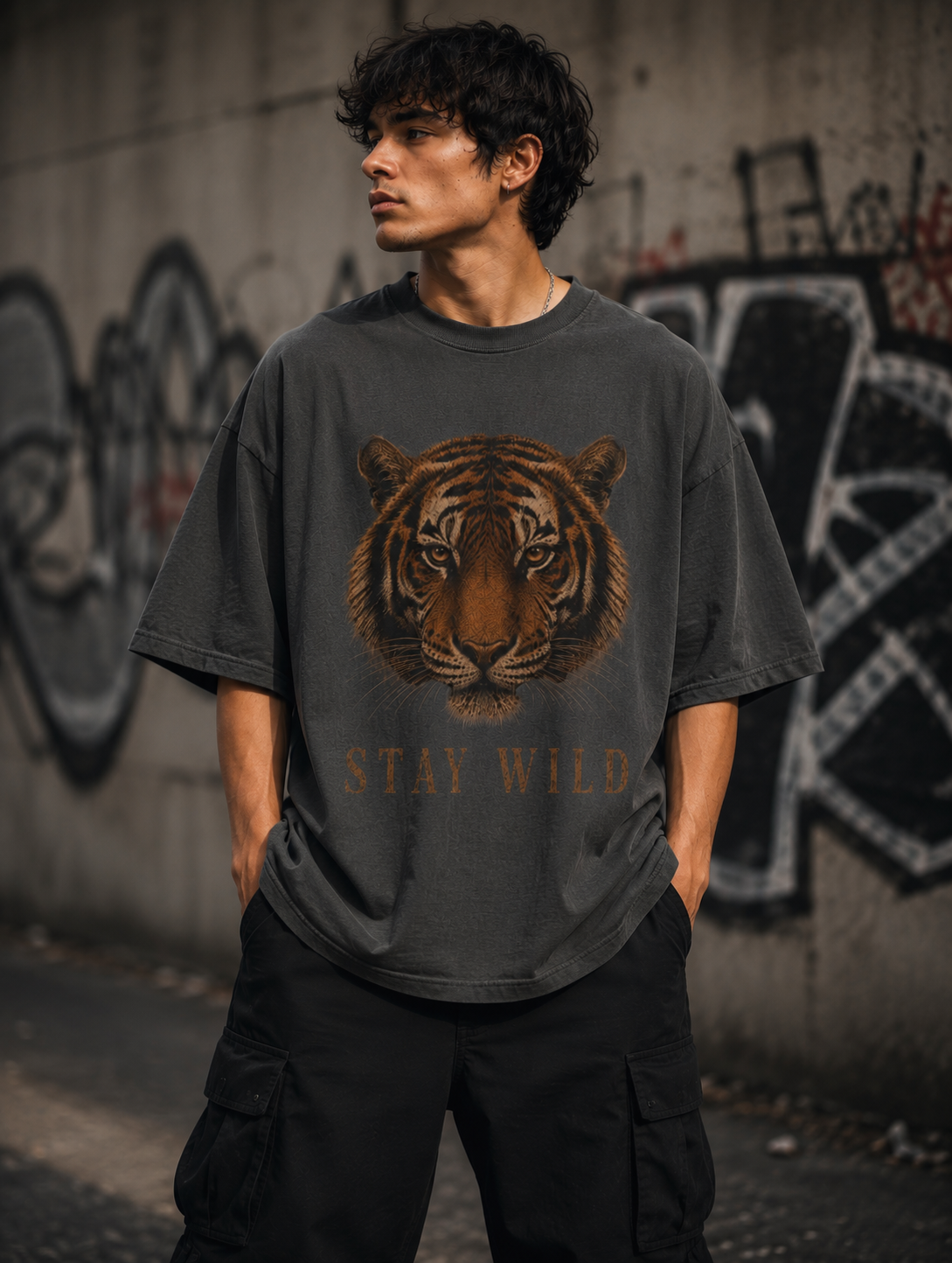 Oversized Tiger Tee | Vintage Tiger Comfort Colors Oversized Shirt