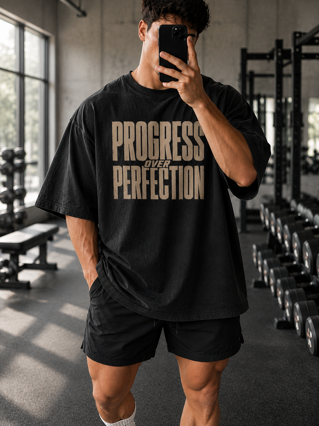 Progress Over Perfection Tshirt | Oversized Workout Tee