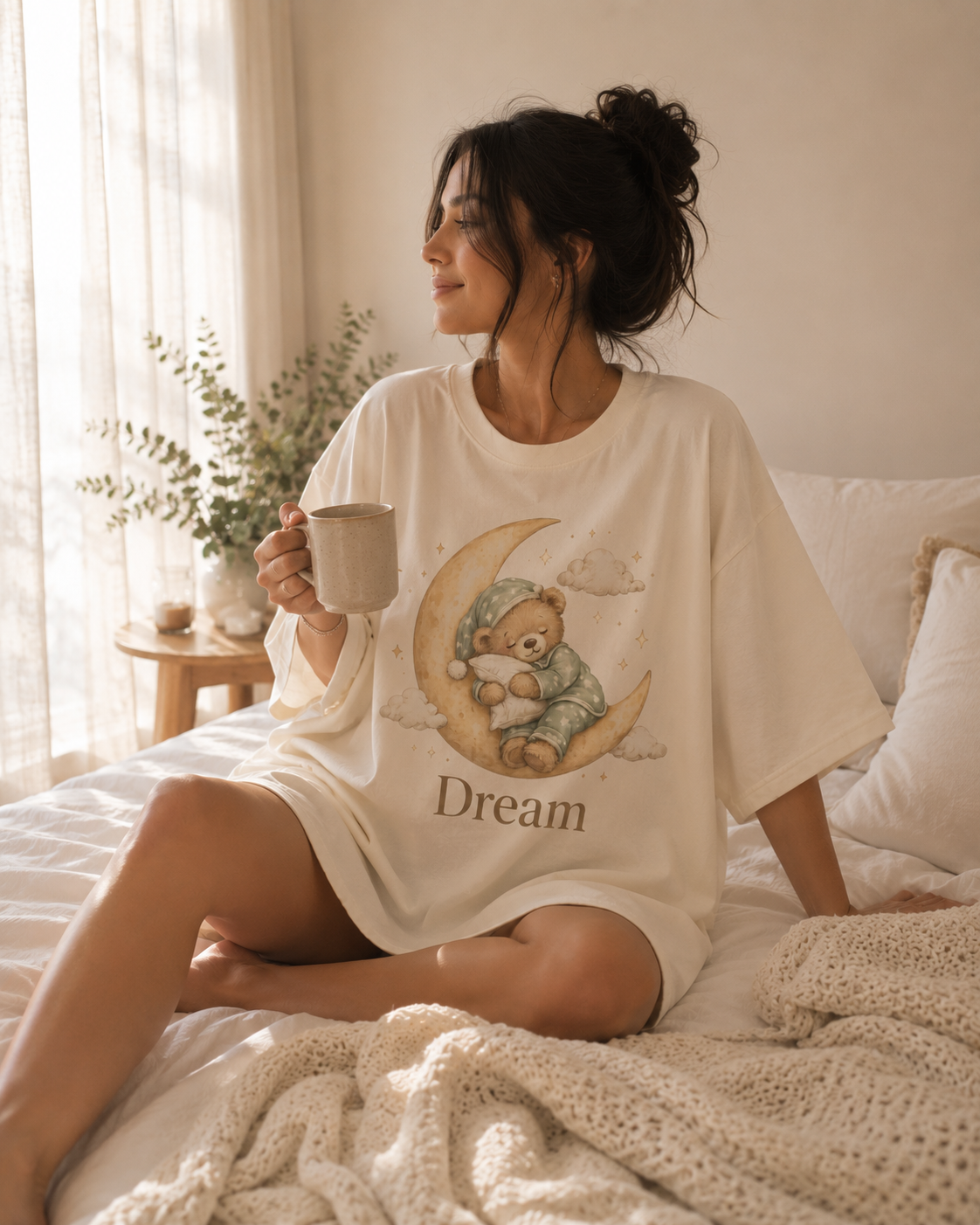 Teddy Bear Oversized T Shirt | Oversized Night Tee