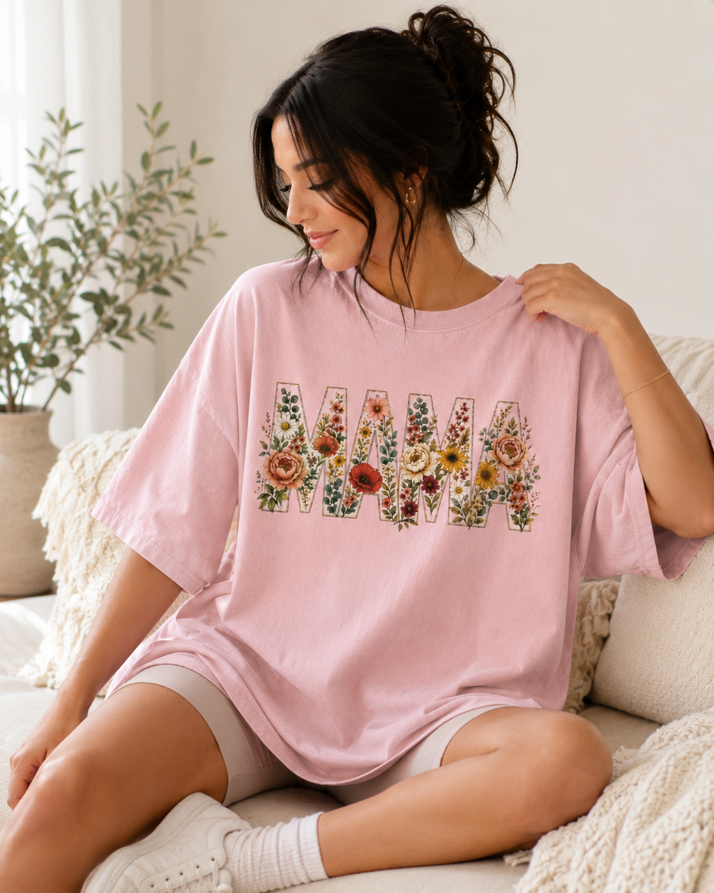 Colorful Oversized Mama Shirt | Female Oversized T Shirt