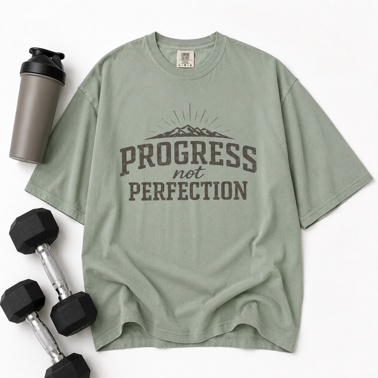 Progress Not Perfection T-Shirt | Oversized Graphic Tee Gym