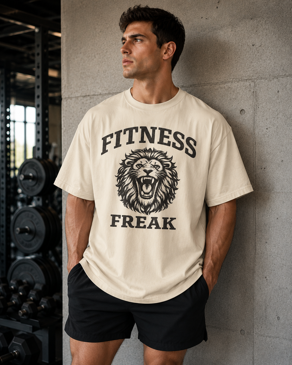 Fitness Freak T-Shirt | Oversized Animal Print Shirt