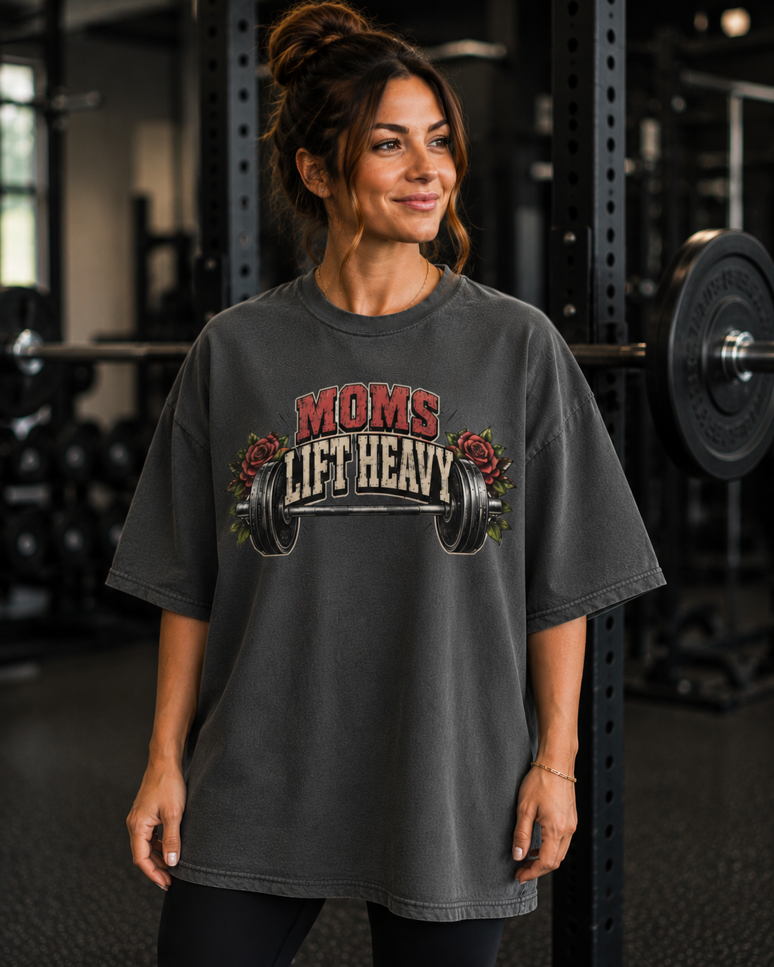 Moms Lift Heavy T-Shirt |  Baggy Shirt For Ladies