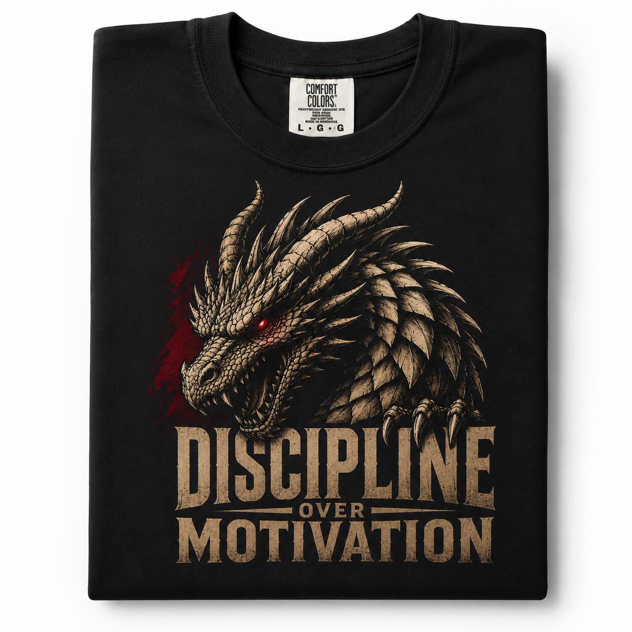 Dragon Gym T-Shirt | Discipline Over Motivation Workout Shirt