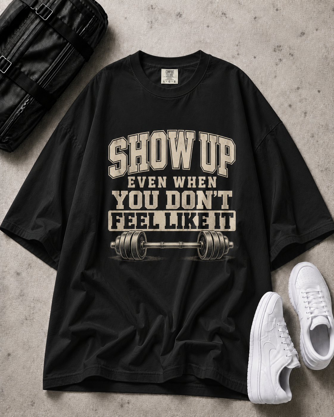 Show Up Motivational Gym T-Shirt | Weight Lifting Workout Tee