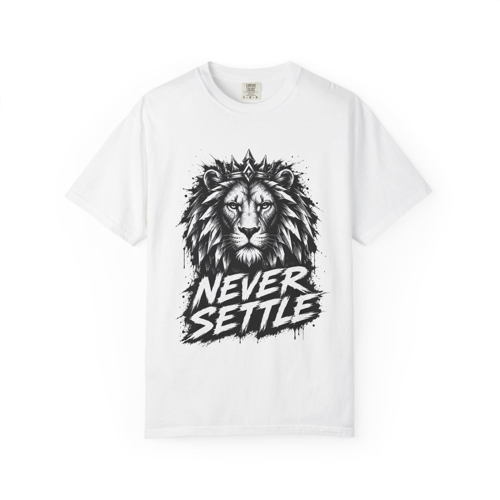 Lion Gym T-Shirt | Never Settle Motivational Workout T-Shirt
