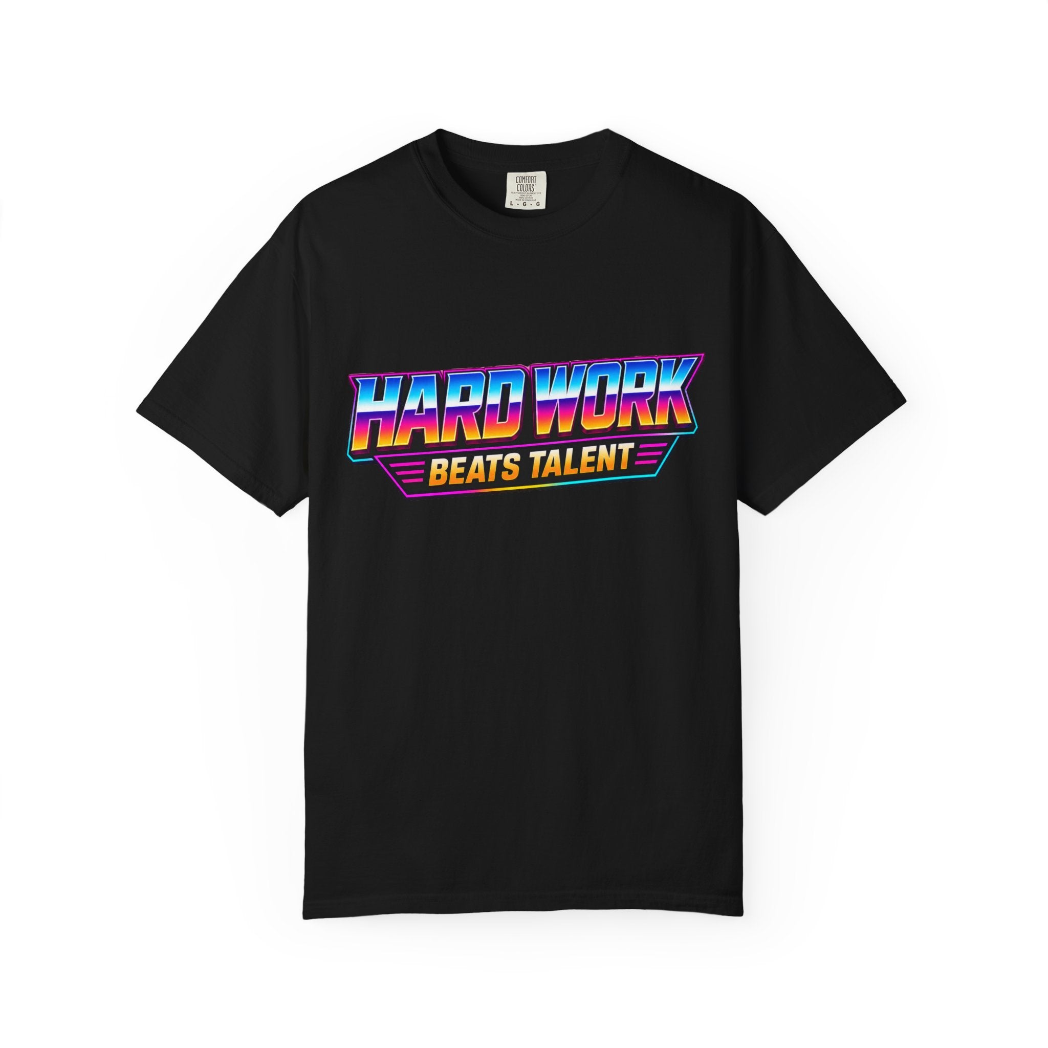 80s Workout T-Shirt | Hard Work Beats Talent Fitness T-Shirt