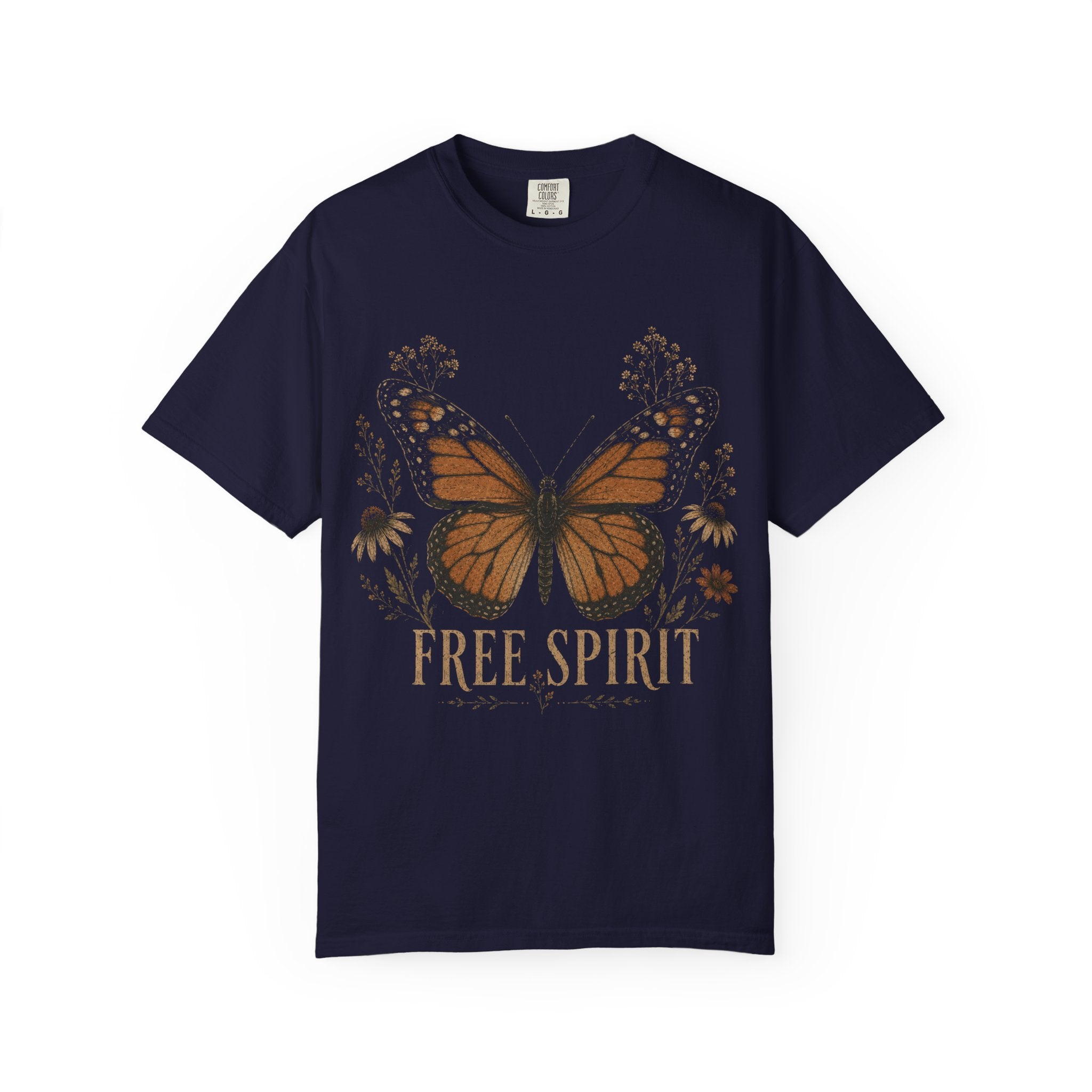 Butterfly and Letter Graphic Oversized Tee | Oversized T-Shirt Female