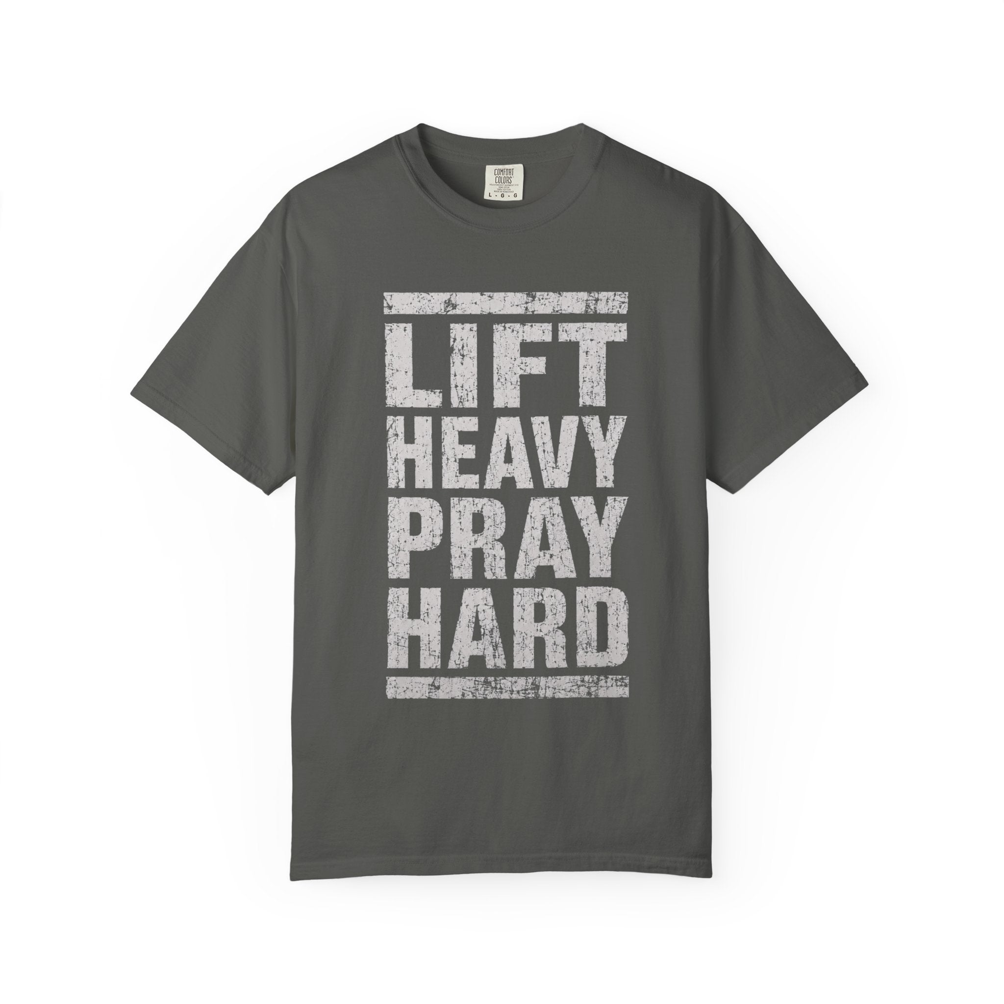 Lift Heavy Pray Hard T-Shirt | Graphic Tee Oversized Gym